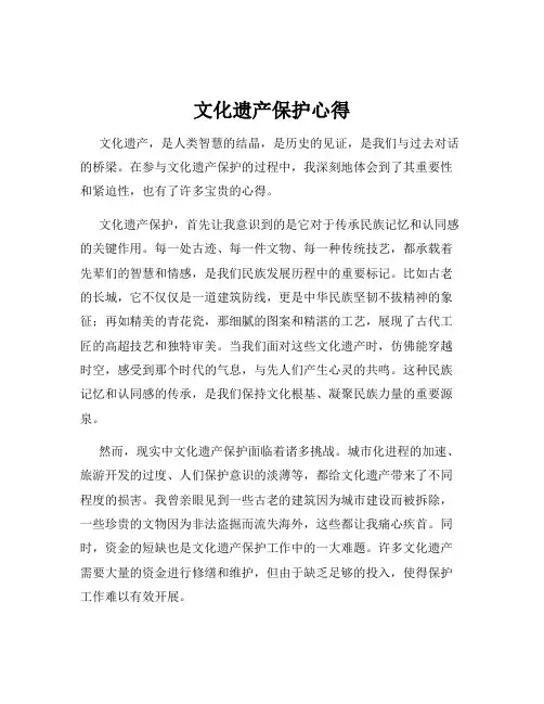 文化遗产保护心得