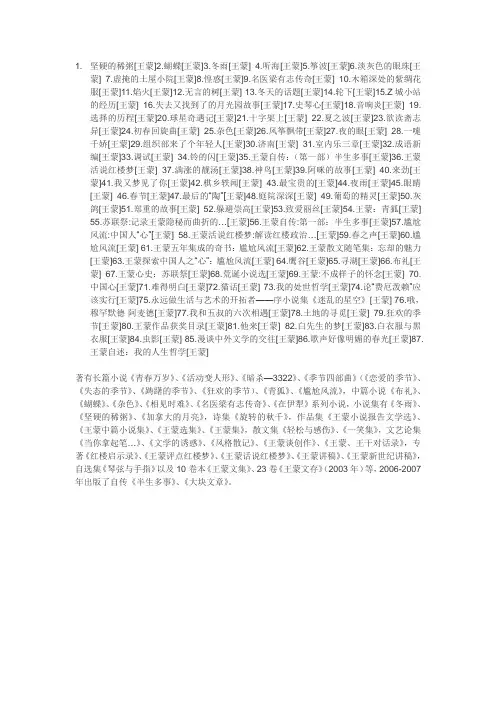 王蒙作品集