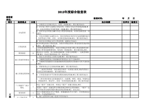 建筑工程公司项目及分公司检查表