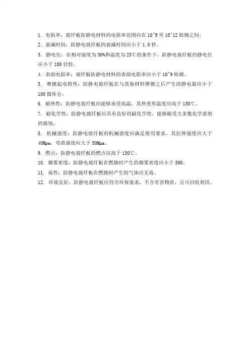 玻纤板防静电材料的标准