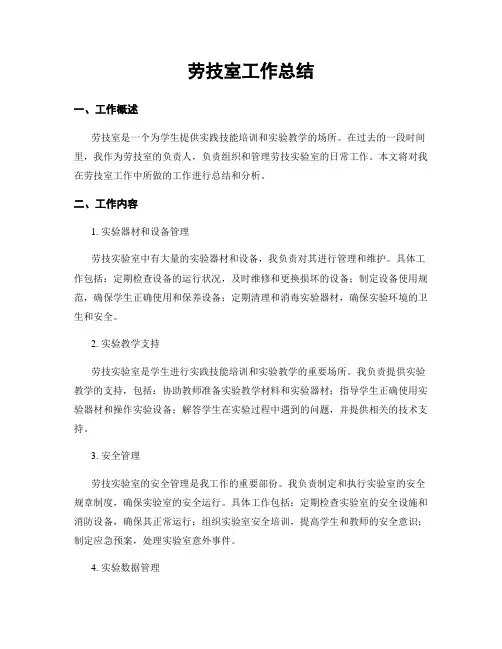 劳技室工作总结