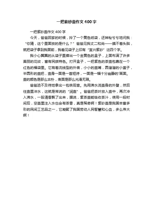 一把紫砂壶作文400字