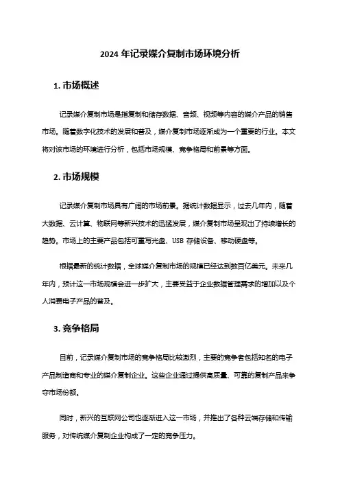 2024年记录媒介复制市场环境分析