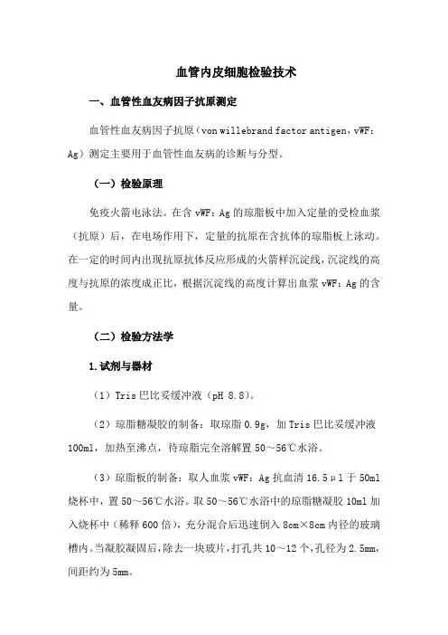 血管内皮细胞检验技术