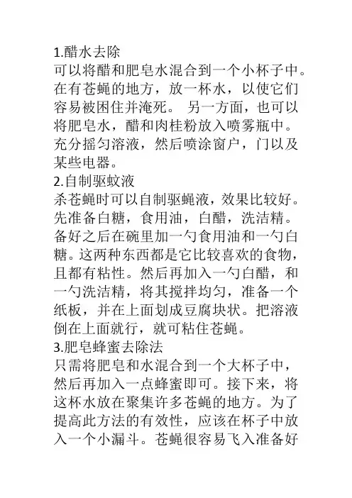 怎么消灭苍蝇