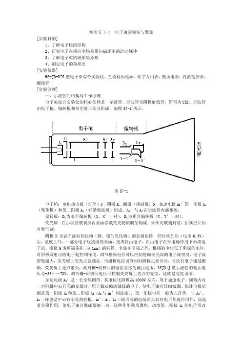 实验57__电子束的偏转与聚焦-大学物理实验