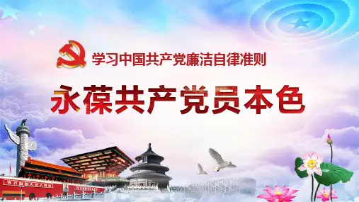 学习中国共产党廉洁自律准则PPT模板