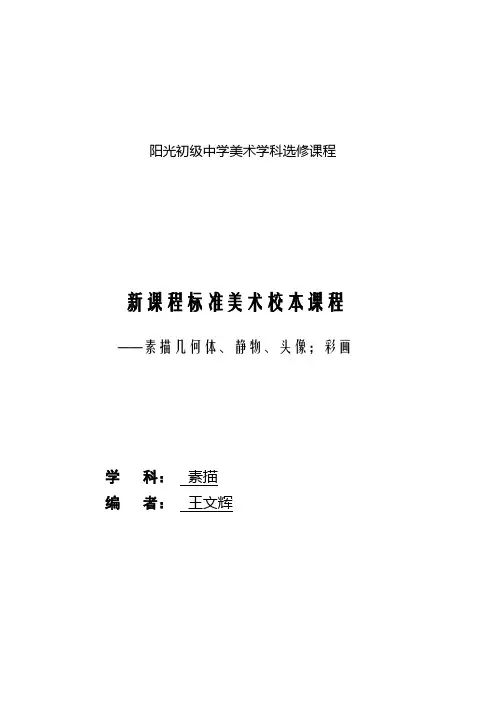 初中素描校本课程教材