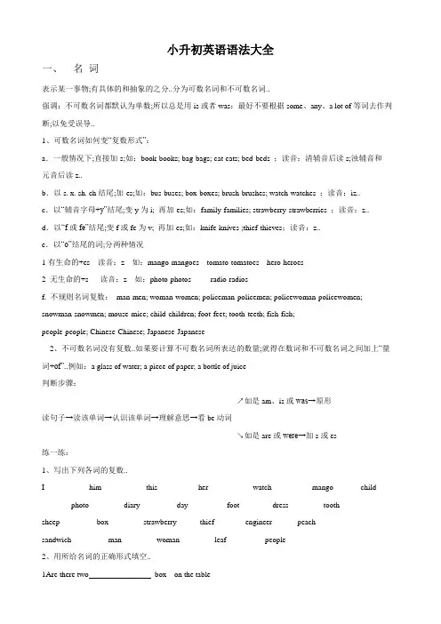 小升初英语语法大全