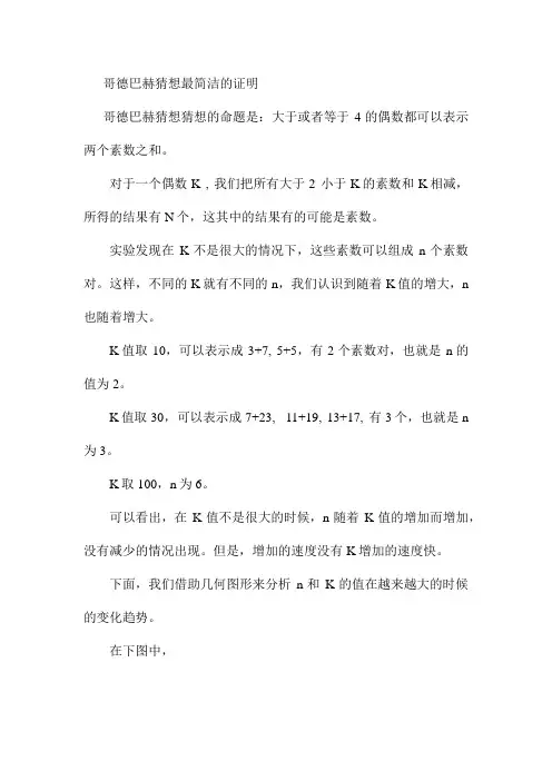 哥德巴赫猜想最简洁的证明
