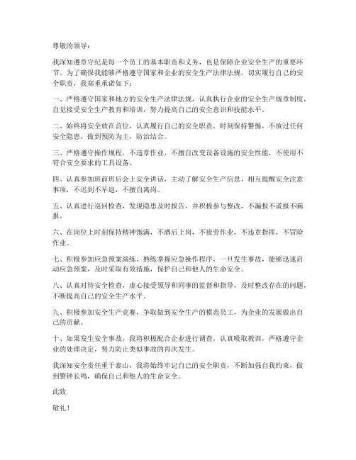 遵章守纪安全承诺书