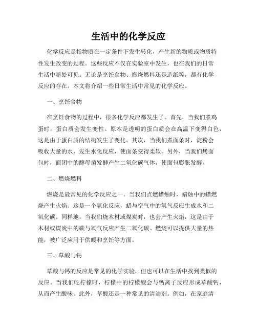 生活中的化学反应