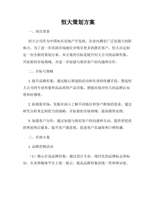 恒大策划方案