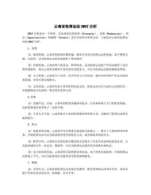 云南省轮滑运动SWOT分析