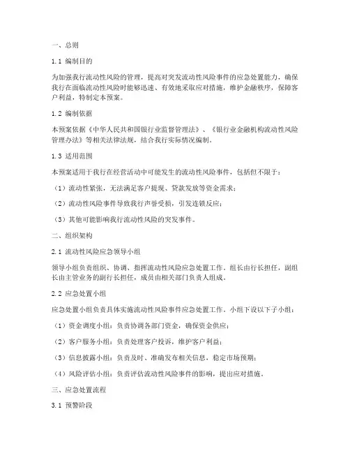 流动性风险专项应急预案