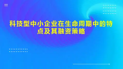 科技型中小企业在生命周期中的特点及其融资策略