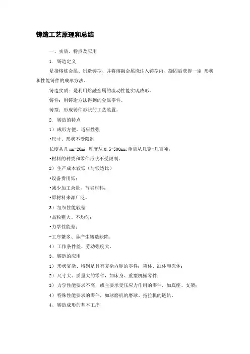 铸造工艺原理和总结