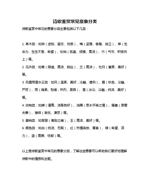 诗歌鉴赏常见意象分类