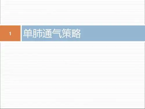 单肺通气策略幻灯片课件