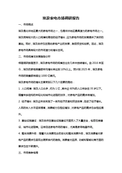 埃及家电市场调研报告