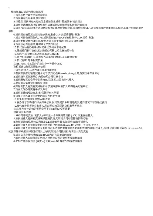 整箱货出口货运代理业务流程