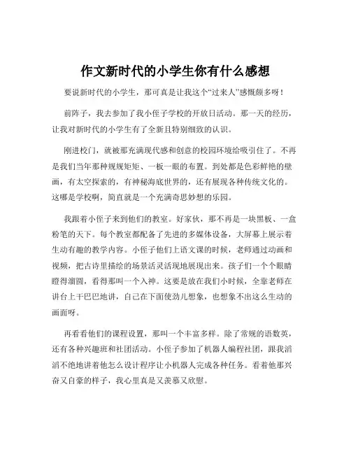 作文新时代的小学生你有什么感想
