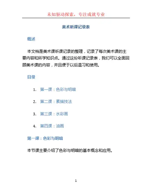 美术 听课记录表