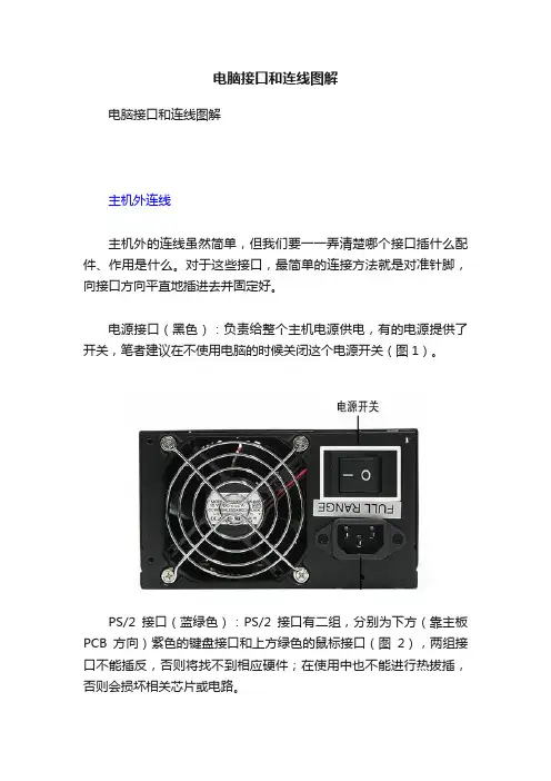 电脑接口和连线图解