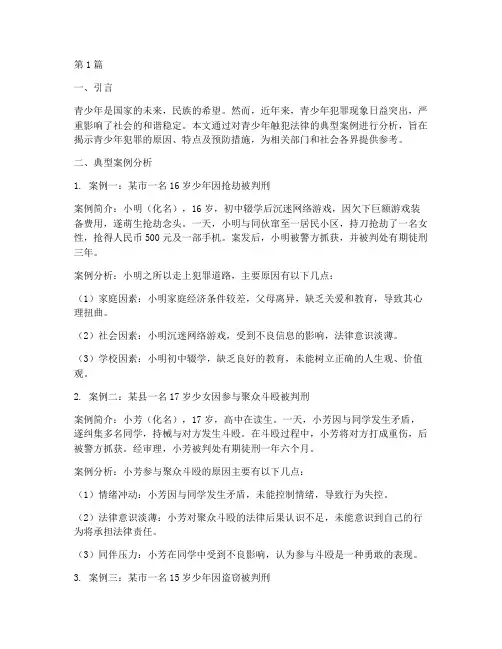 青少年触犯法律典型案例(3篇)