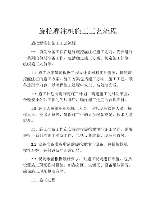 旋挖灌注桩施工工艺流程