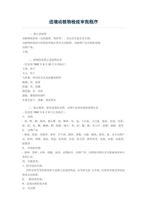 进境动植物检疫审批程序