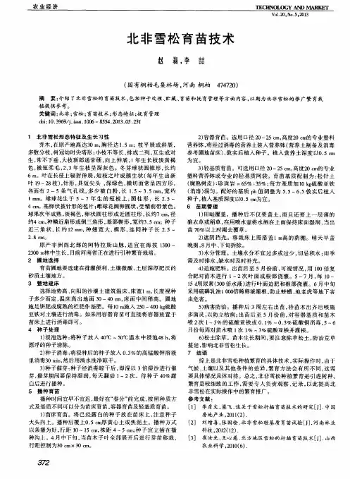 北非雪松育苗技术