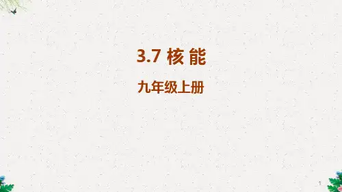 九年级科学上册(浙教版)同步 3.7核能