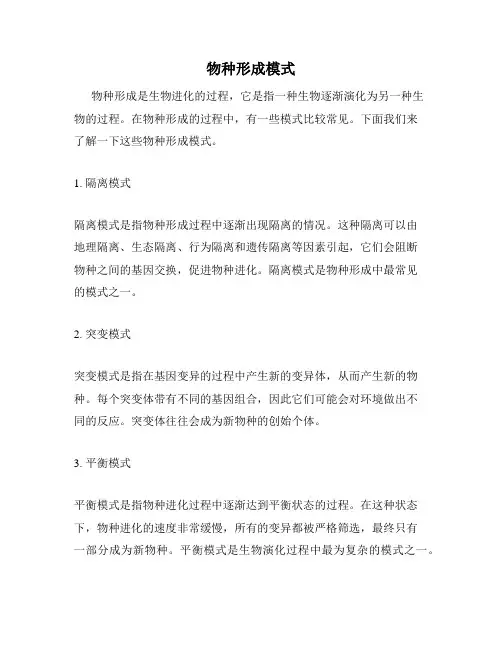 物种形成模式