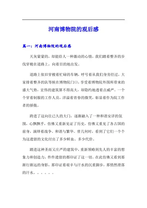 河南博物院的观后感