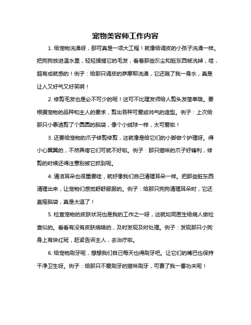 宠物美容师工作内容