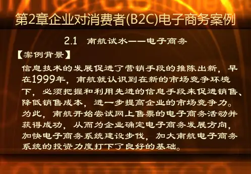 《电子商务案例》企业对消费者(B2C)电子商务案例
