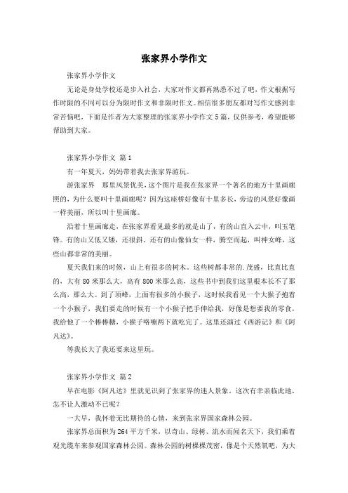 张家界小学作文