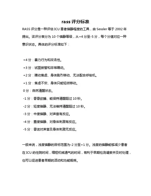 rass评分标准