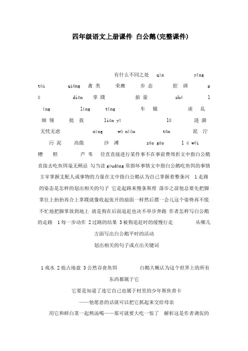 四年级语文上册课件 白公鹅(完整课件)(可编辑)