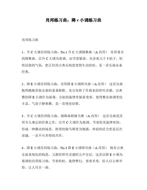 肖邦练习曲;降e小调练习曲