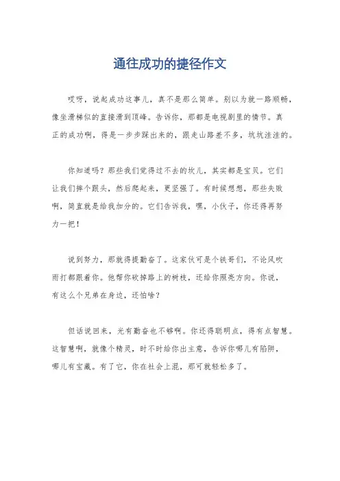 通往成功的捷径作文