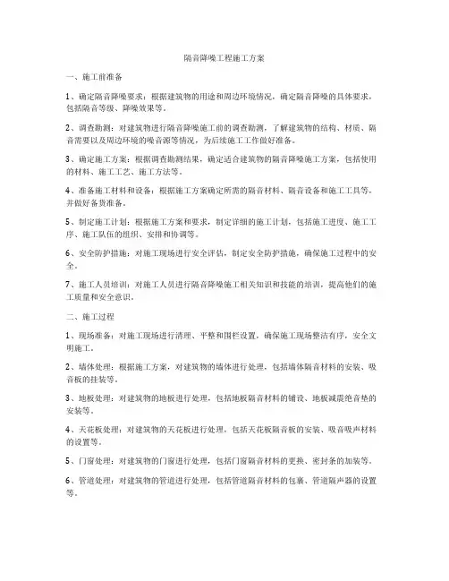 隔音降噪工程施工方案