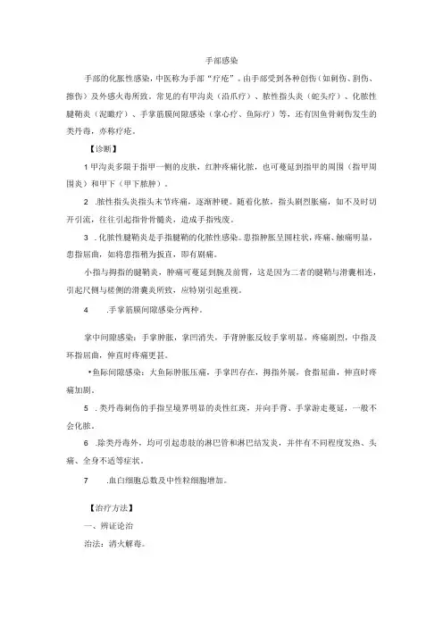中医外科手部感染诊疗规范诊疗指南2023版