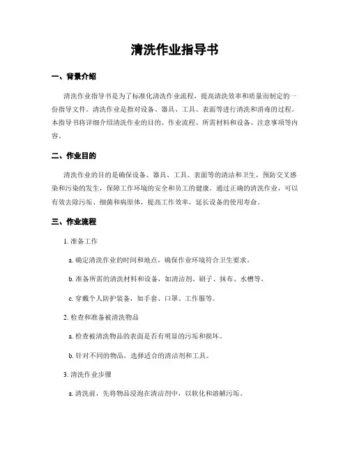 清洗作业指导书