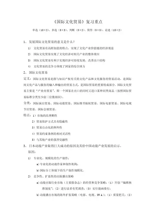 国际文化贸易