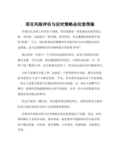 项目风险评估与应对策略会应急预案