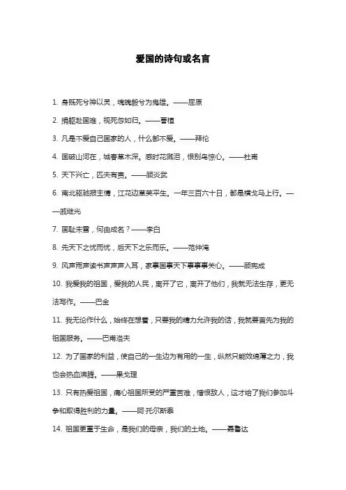 爱国的诗句或名言