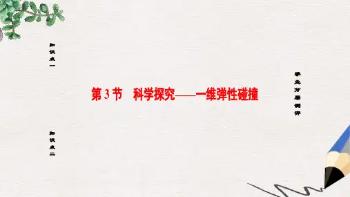 高中物理第1章动量守恒研究第3节科学探究_维弹性碰撞课件鲁科版选修3_5