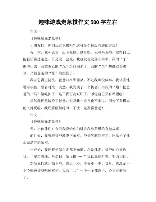 趣味游戏走象棋作文500字左右